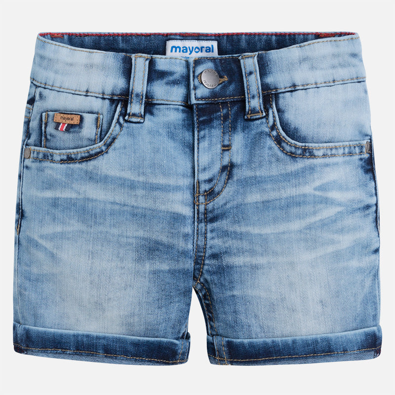 Light Denim Faded Shorts