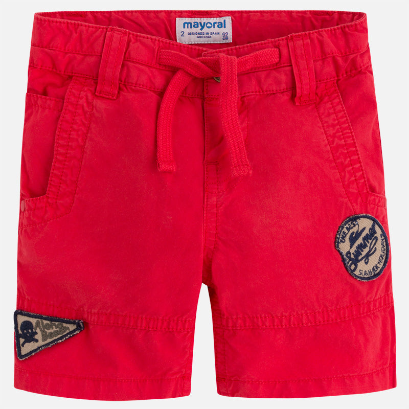 Red Patchwork Shorts