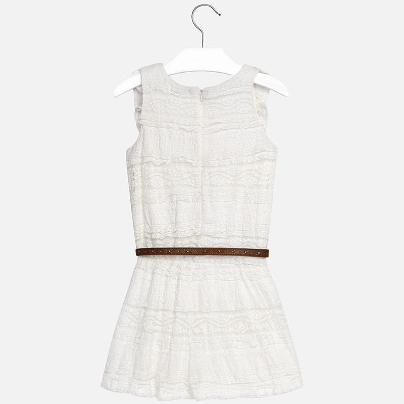 Ivory Lace Romper with Belt