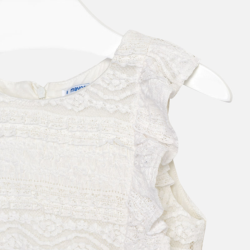Ivory Lace Romper with Belt