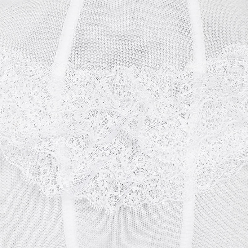 White Ruffle Footed Tights