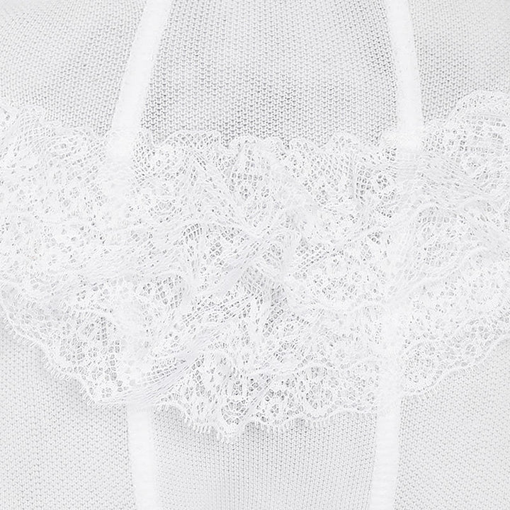 White Ruffle Footed Tights