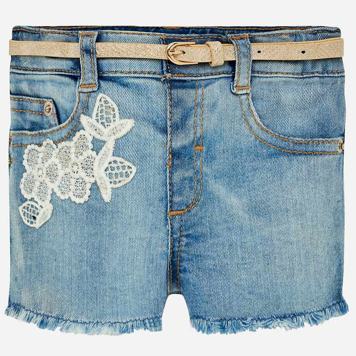 Denim Shorts With Belt