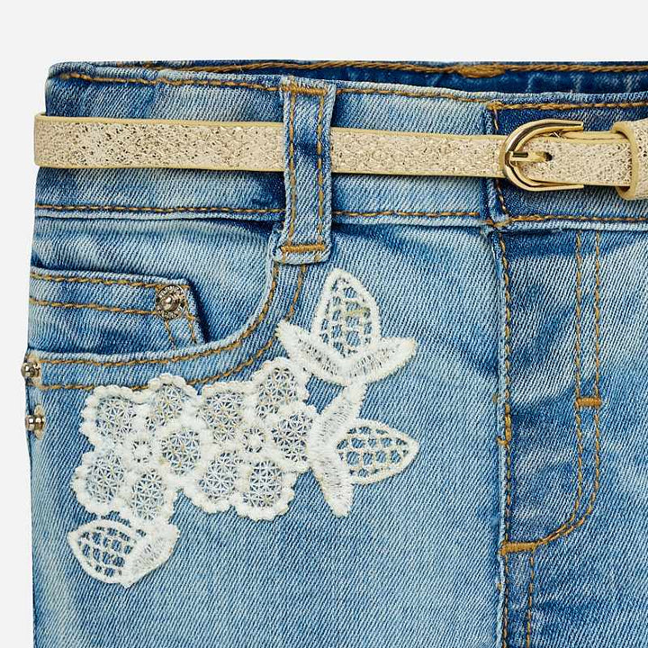 Denim Shorts With Belt