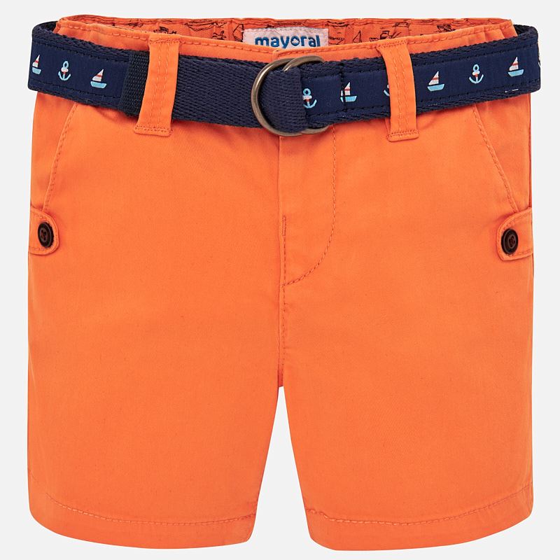Orange Bermuda Shorts With Belt