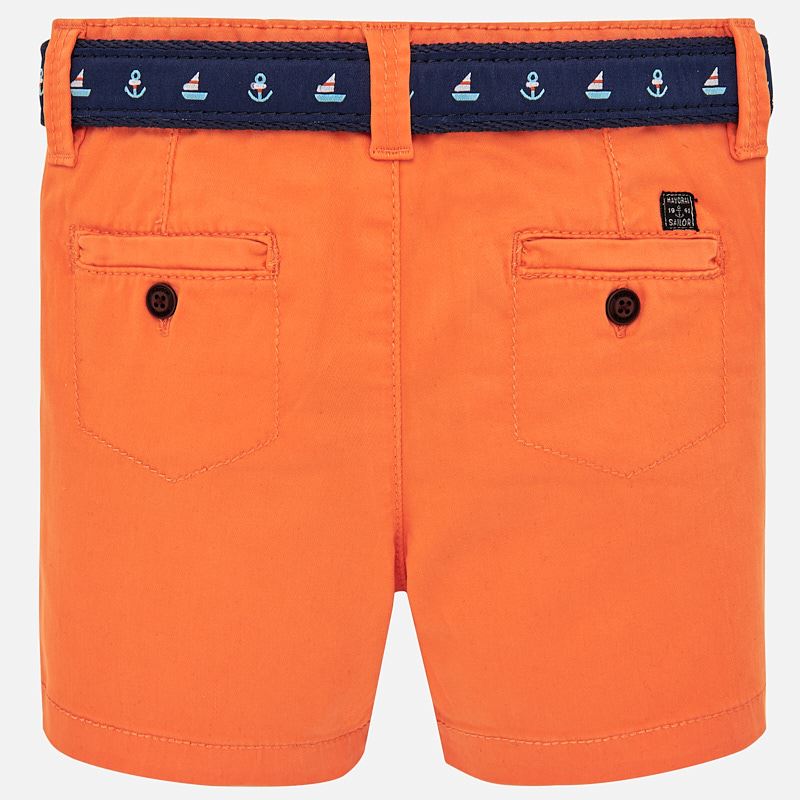 Orange Bermuda Shorts With Belt