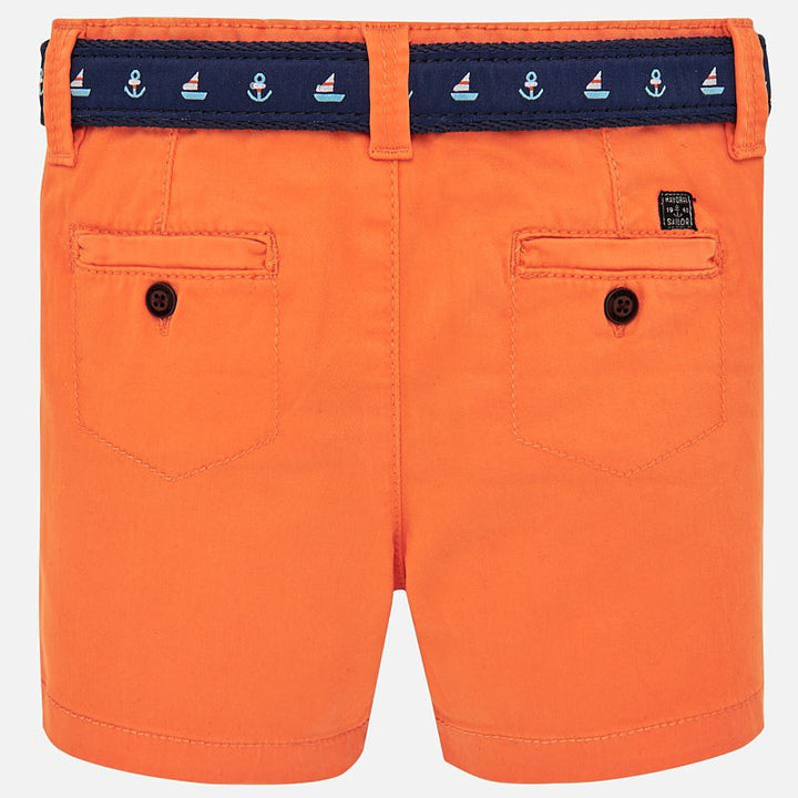 Orange Bermuda Shorts With Belt