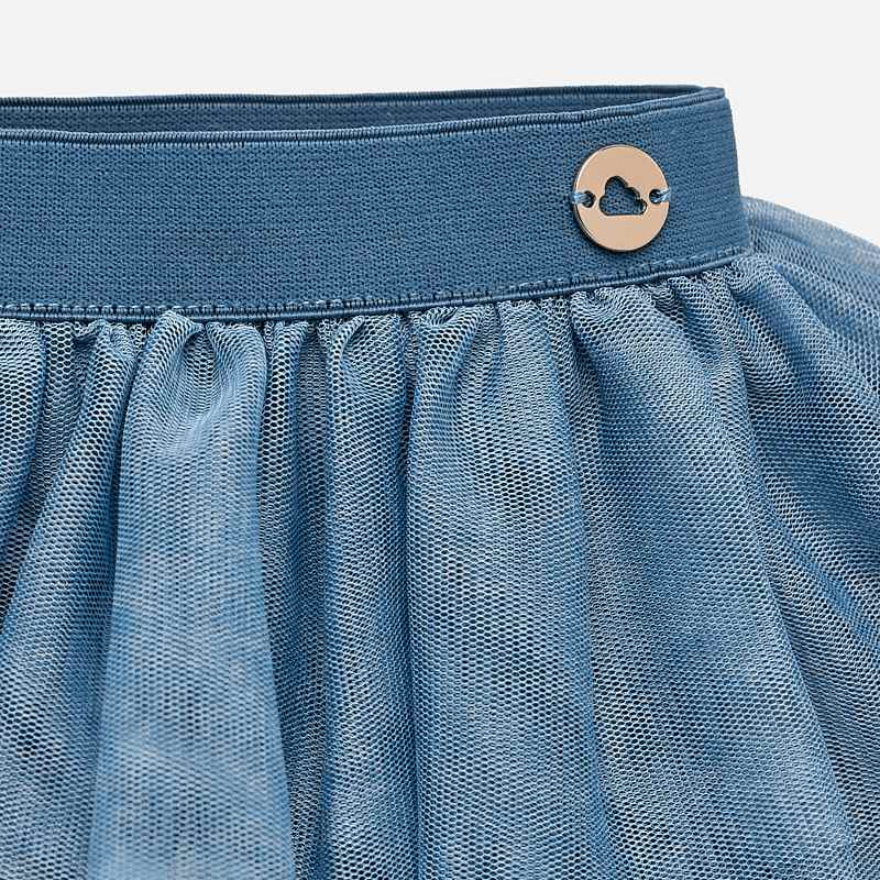 Blue Tulle Ruffle Skirt