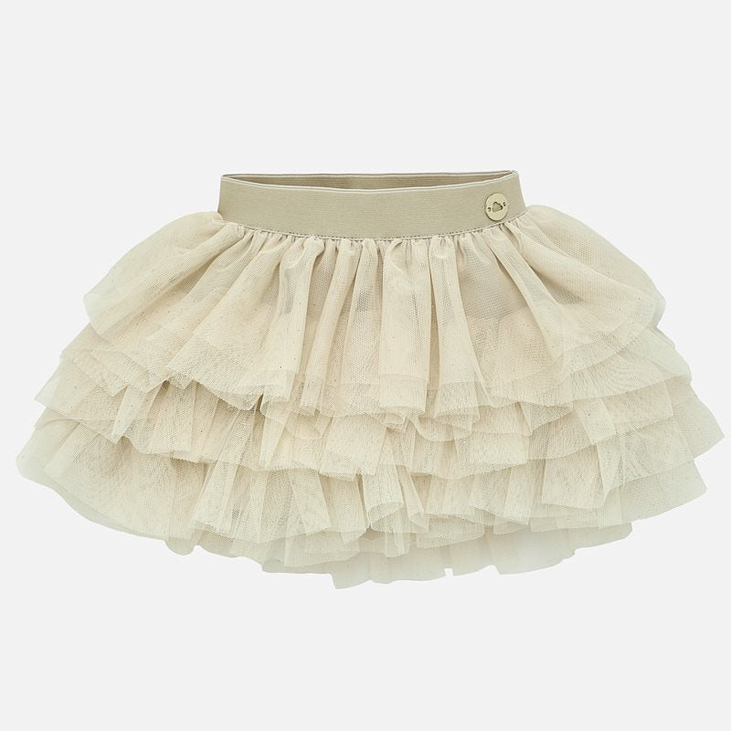 Champagne Tulle Ruffle Skirt