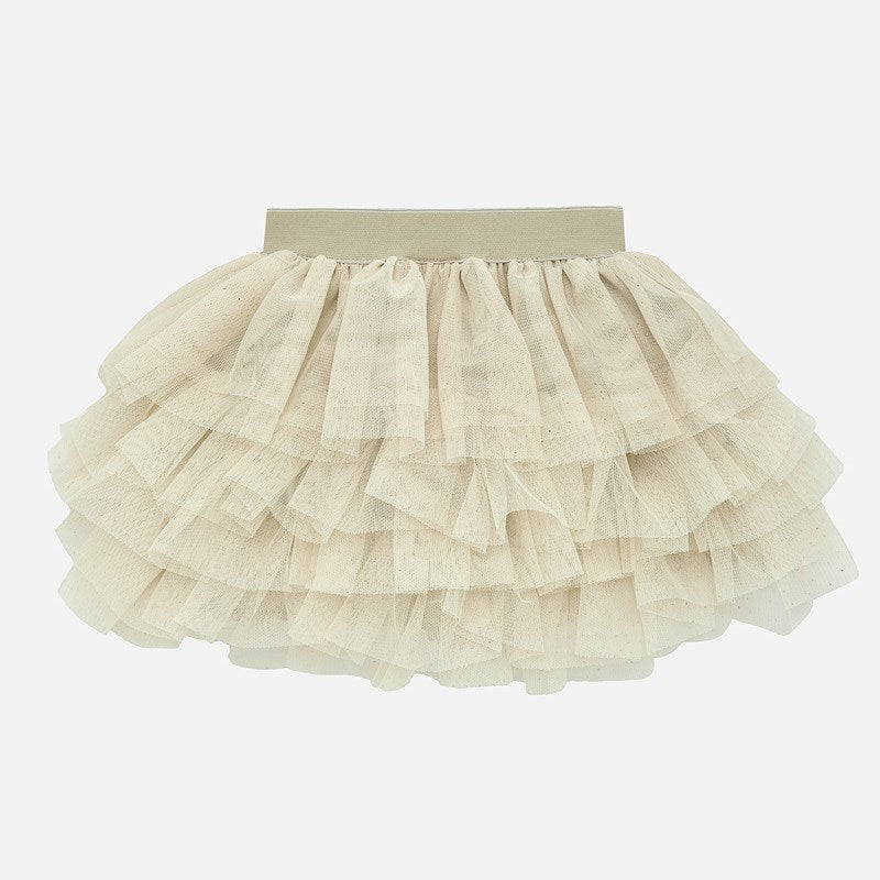 Champagne Tulle Ruffle Skirt