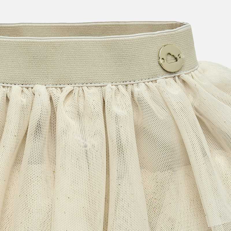 Champagne Tulle Ruffle Skirt