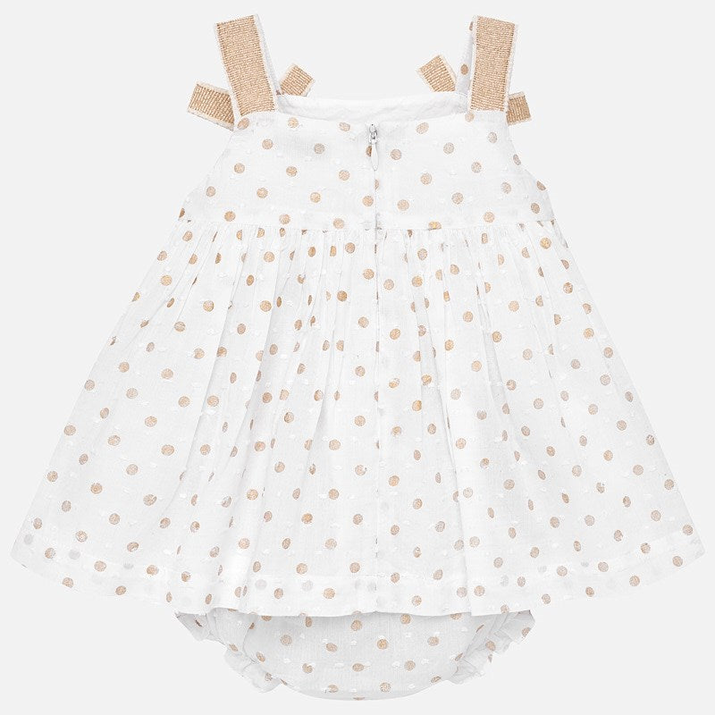 Gold Polka Dot Dress With Bloomers