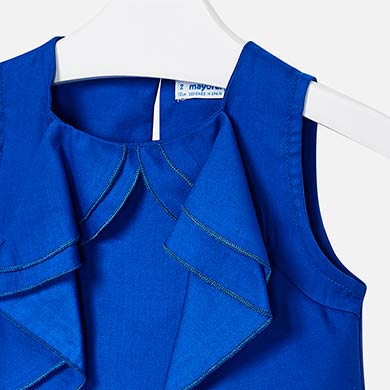 Blue Ruffled Blouse