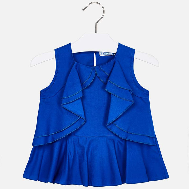 Blue Ruffled Blouse