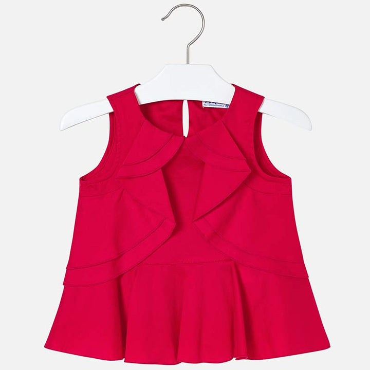 Red Ruffle Blouse