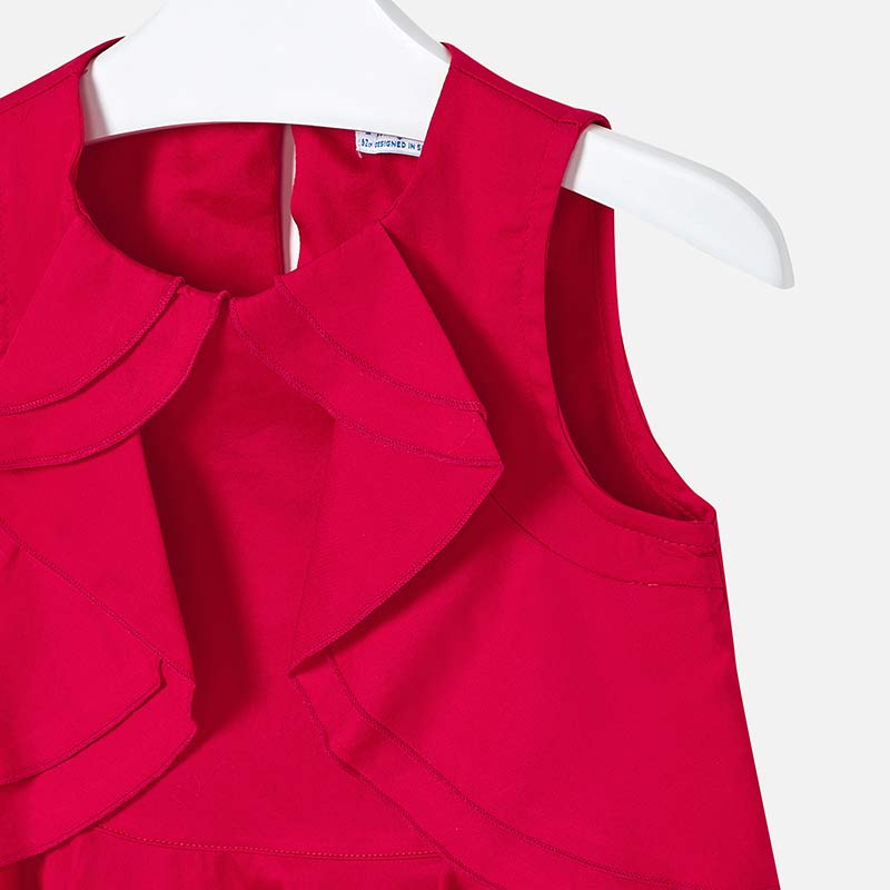 Red Ruffle Blouse