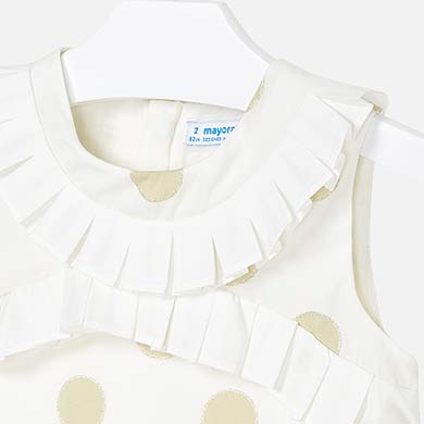 Gold Polka Dot Sleeveless Blouse
