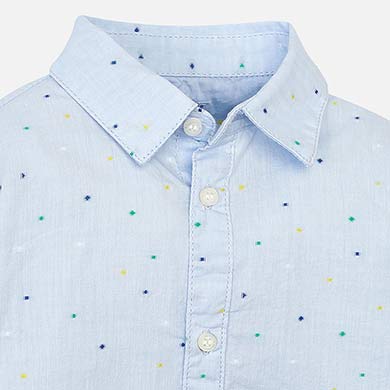 Light Blue Patterned Button Up Shirt