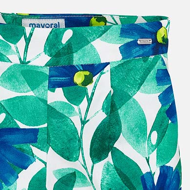 Blue Flower Patterned Shorts