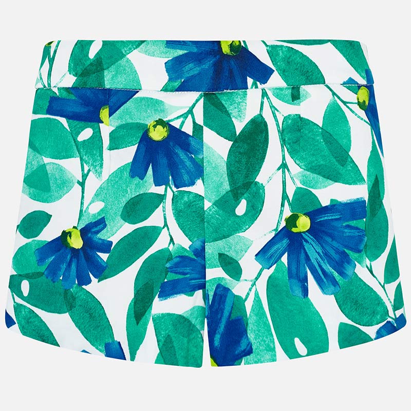 Blue Flower Patterned Shorts