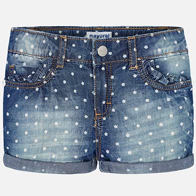 Polka Dot Denim Shorts