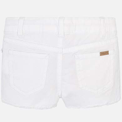 Flower Embroidered White Shorts