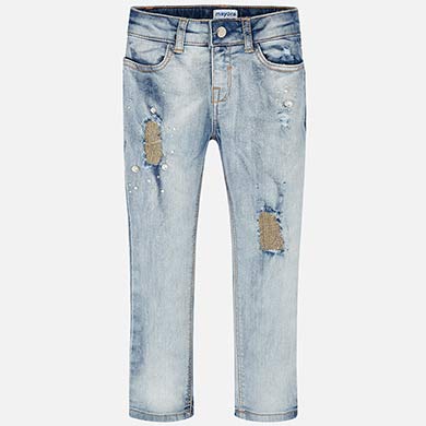 Bleached Denim Jeans