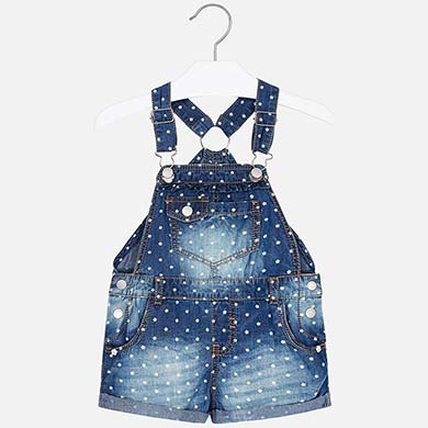 Polka Dot Denim Overalls