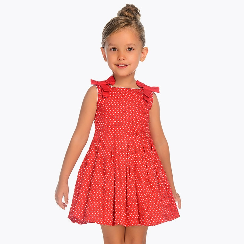 Red Polka Dot Dress With Bows