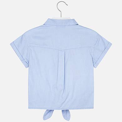 Blue Flower Embroidered Blouse
