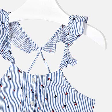 Blue Striped Blouse With Star Pattern