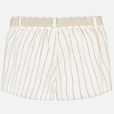 Gold Striped Shorts With Belt