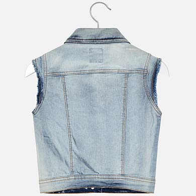 Bleached Sleeveless Denim Jacket