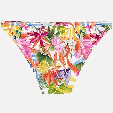 Patterned Asymmetric Neckline Bikini