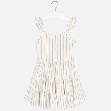 Gold Striped Dress With Straps