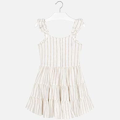 Gold Striped Dress With Straps