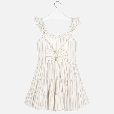 Gold Striped Dress With Straps