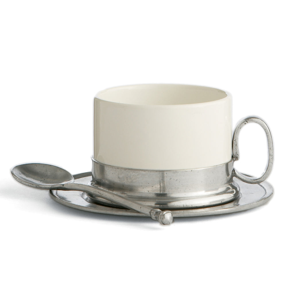 Tuscan Cappuccino Cup & Saucer with Spoon