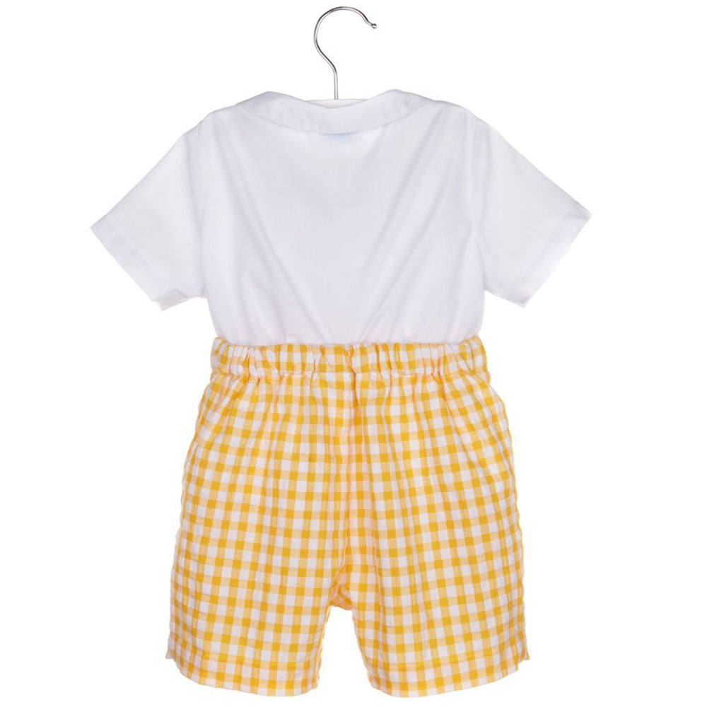 Lemon Gingham Top & Bottom Set