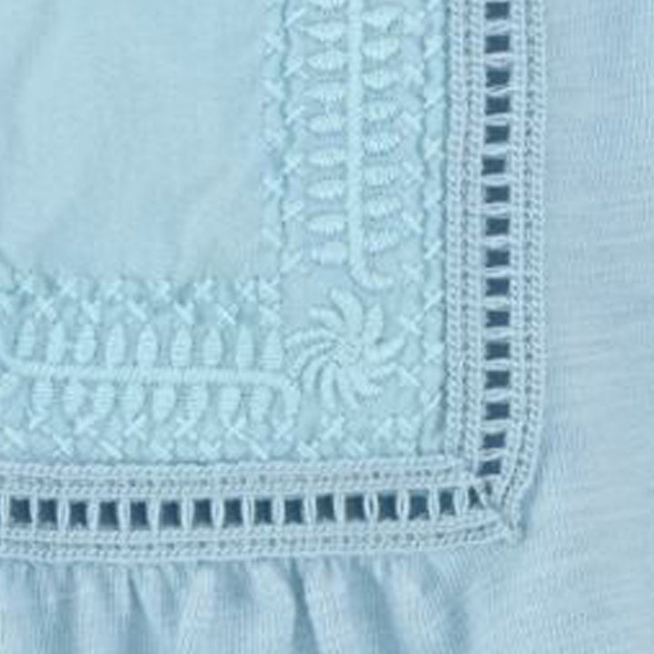 Girls Embroidered-Bib Cotton Romper
