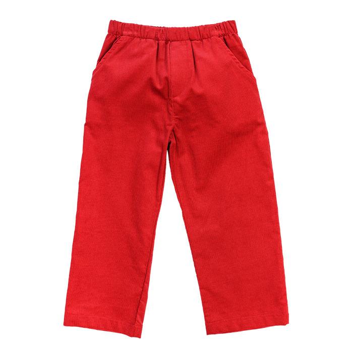 Red Corduroy Elastic Pant