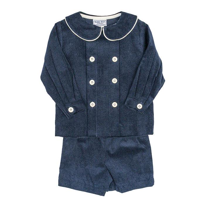 Navy Corduroy - Dressy Short Set