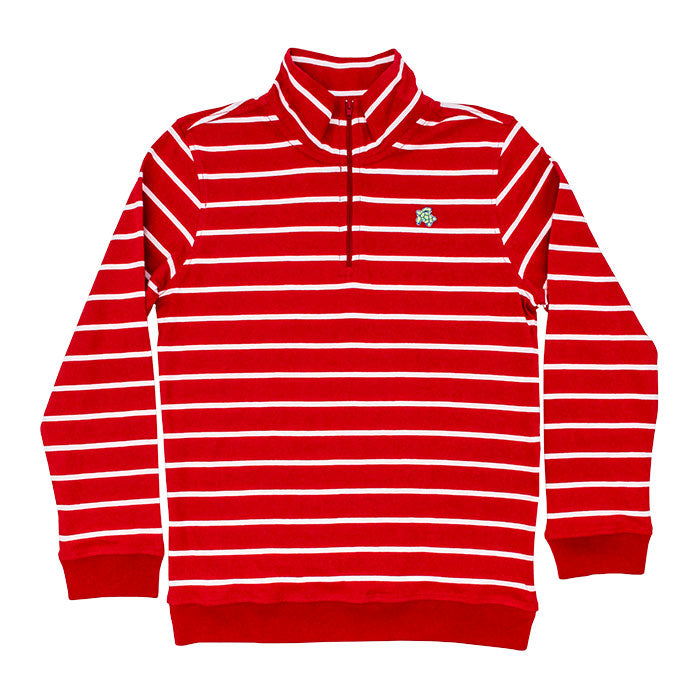 Red Stripe Half Zip Pull Over