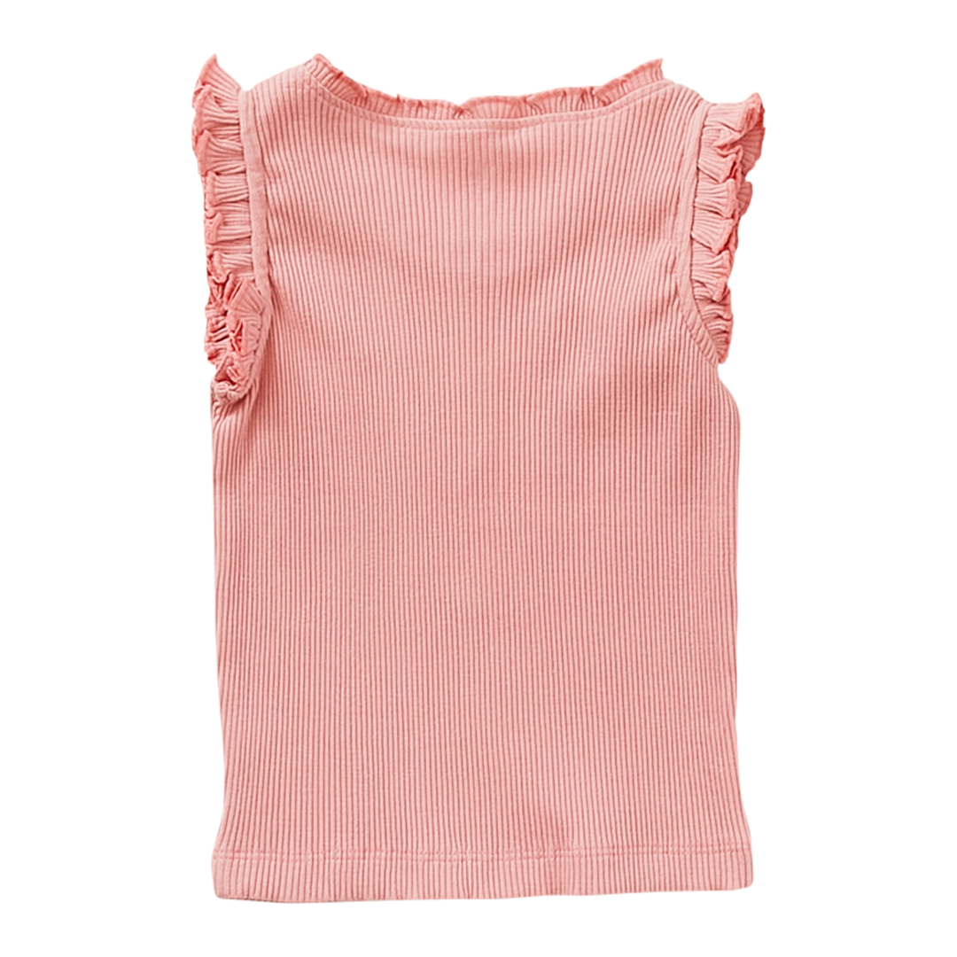 Brandied Apricot Organic Ruffle Rib Tank