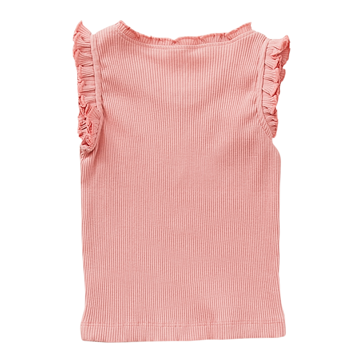 Brandied Apricot Organic Ruffle Rib Tank