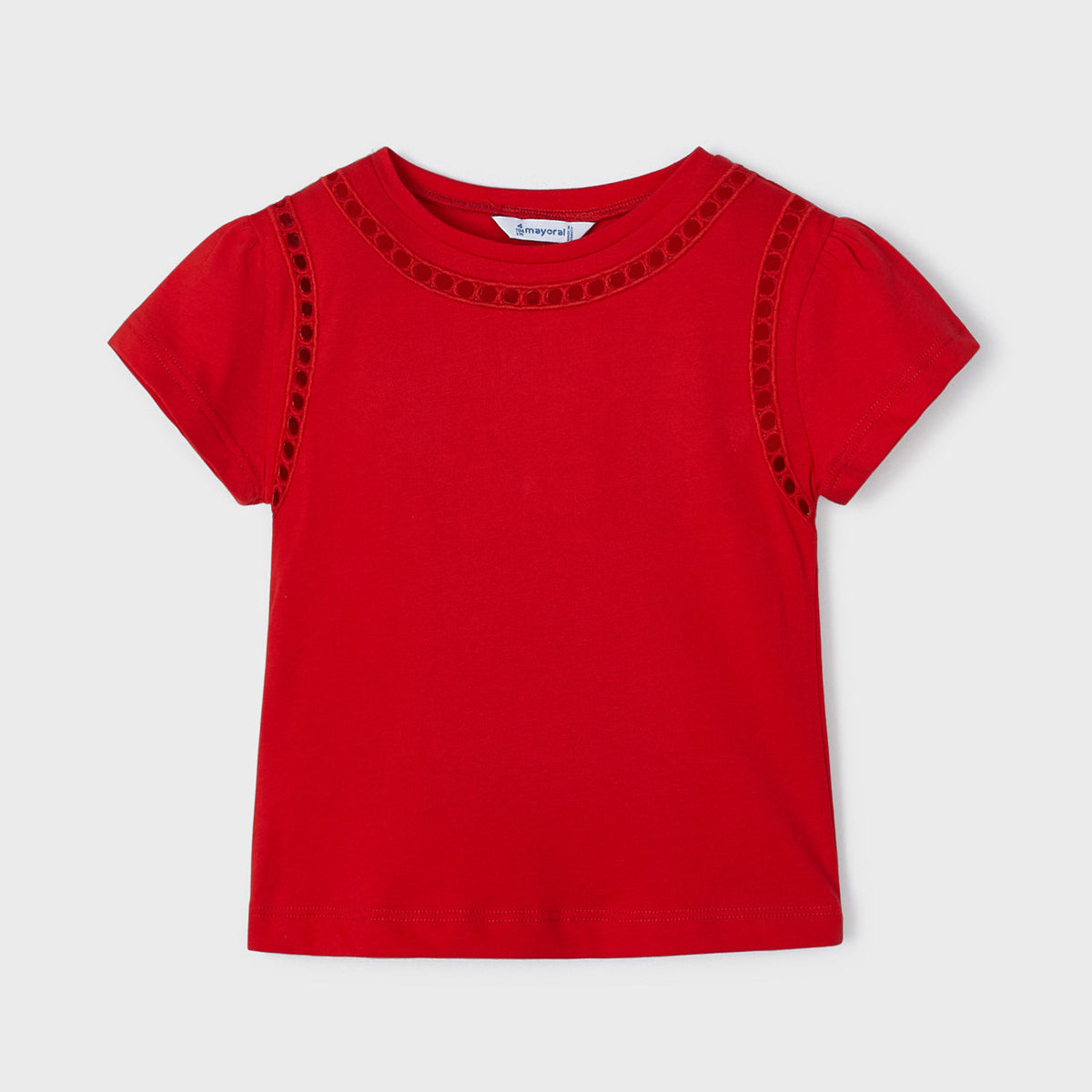 Red Short Sleeve Embroidered T-shirt