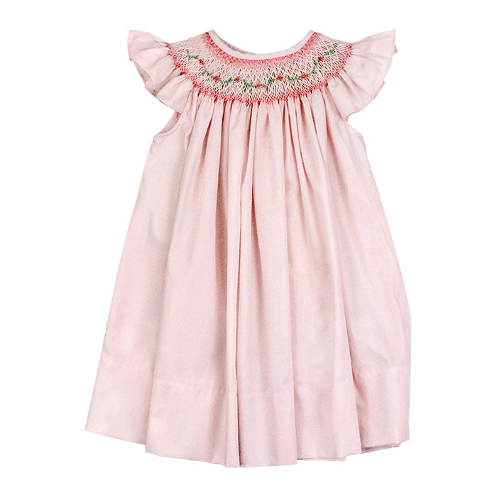 Pink Vine Smocked Bishop Dress