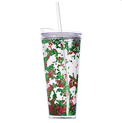 Red & Green Confetti 22oz Travel Tumbler