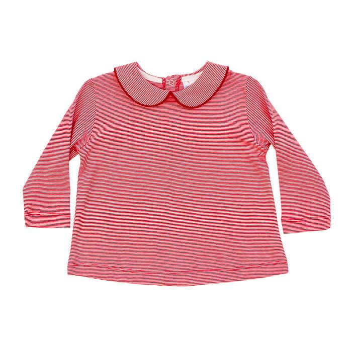 Unisex Red &amp; White Stripe Button Back Shirt