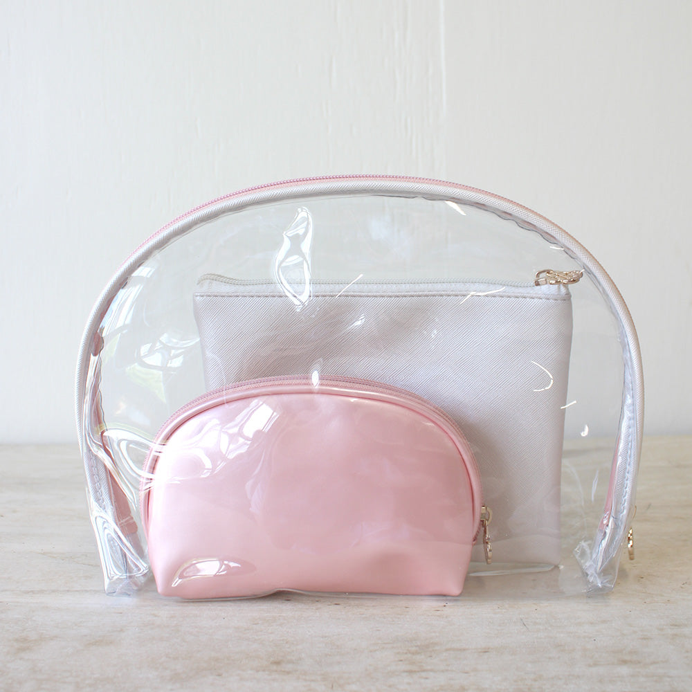 Pink & Pearl Manhattan Cosmetic Bags - Set of 3